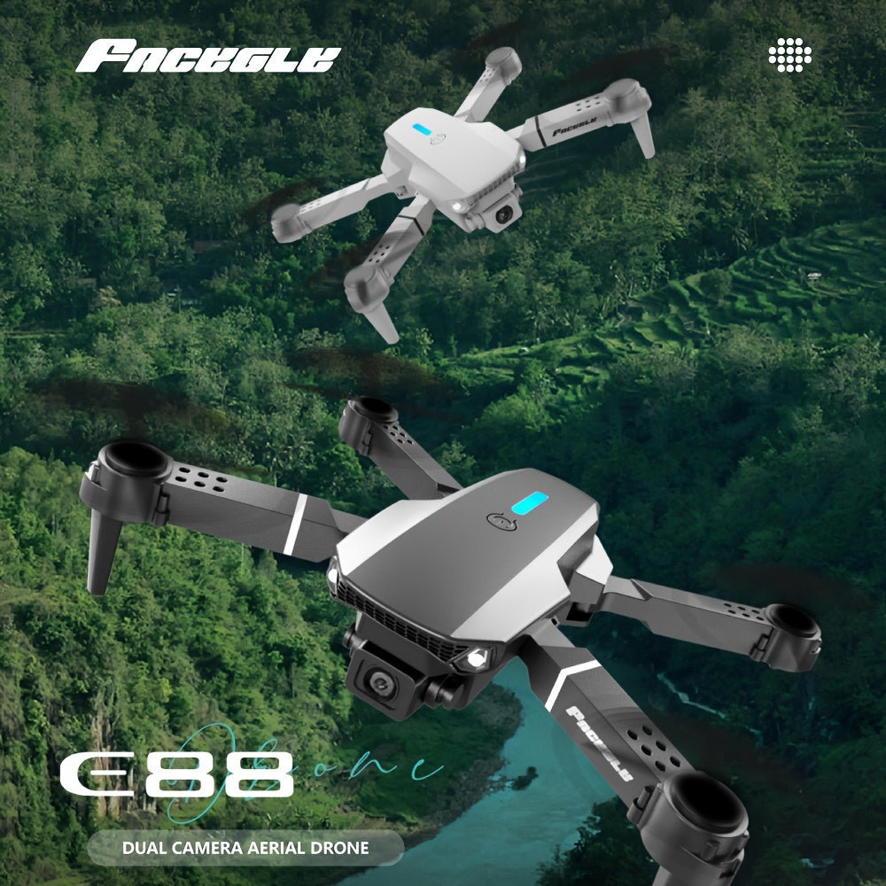 E88 Dual Camera Drone, Optical Flow Hovering, 480P Photography, Foldable, Compact and Portable, Ideal Gift for Beginners, Perfect Birthday or Christmas Present