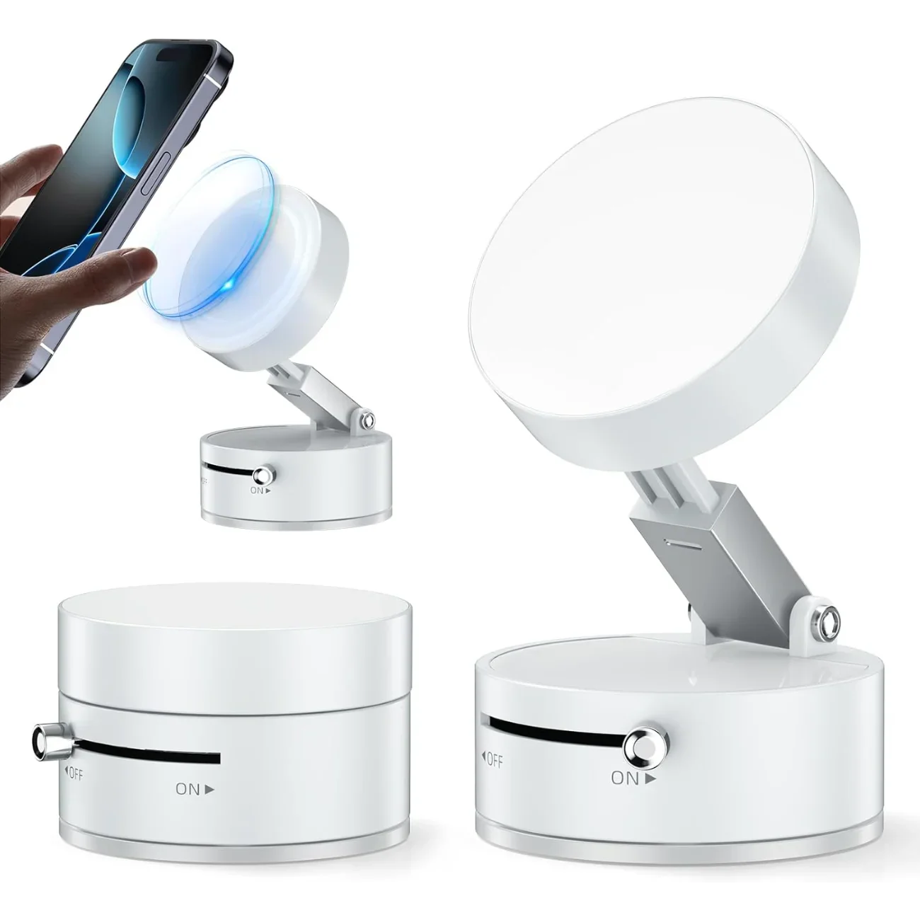 Vacuum Suction Magnetic Phone Holder, Upgrade Magnetic Suction Phone Mount Foldable & Retractable Vacuum Magnetic Phone Stand