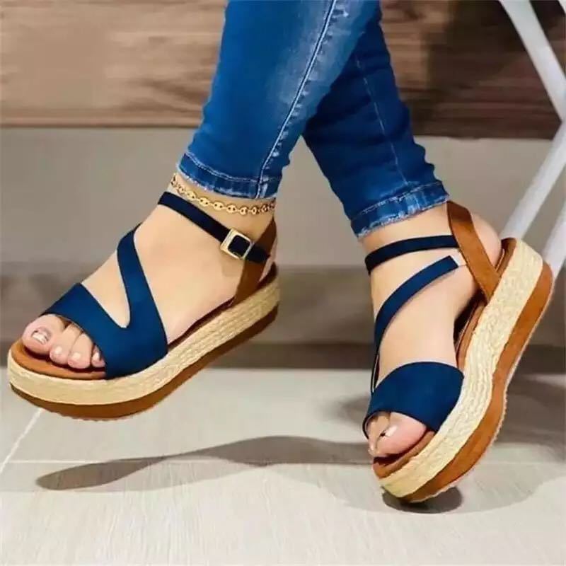 Platform Sandals Hollow Buckle Women&