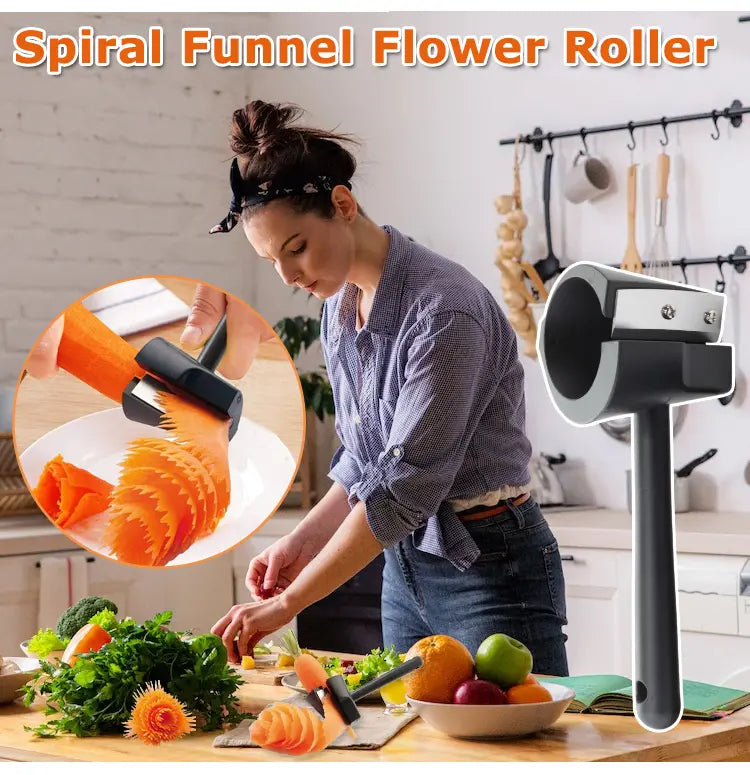 Spiral cutter for fruit and vegetables, creative kitchen utensil