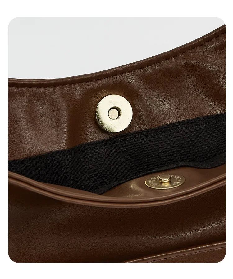 Korean Style Large Capacity Single Shoulder Bucket Bag Commuter Tote Bag Simple Fashion Retro Bag Soft Polyester Lining