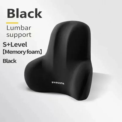 Memory Foam Lumbar Back Cushion – Ergonomic Support Pillow for Car, Office &amp; Gaming Chairs