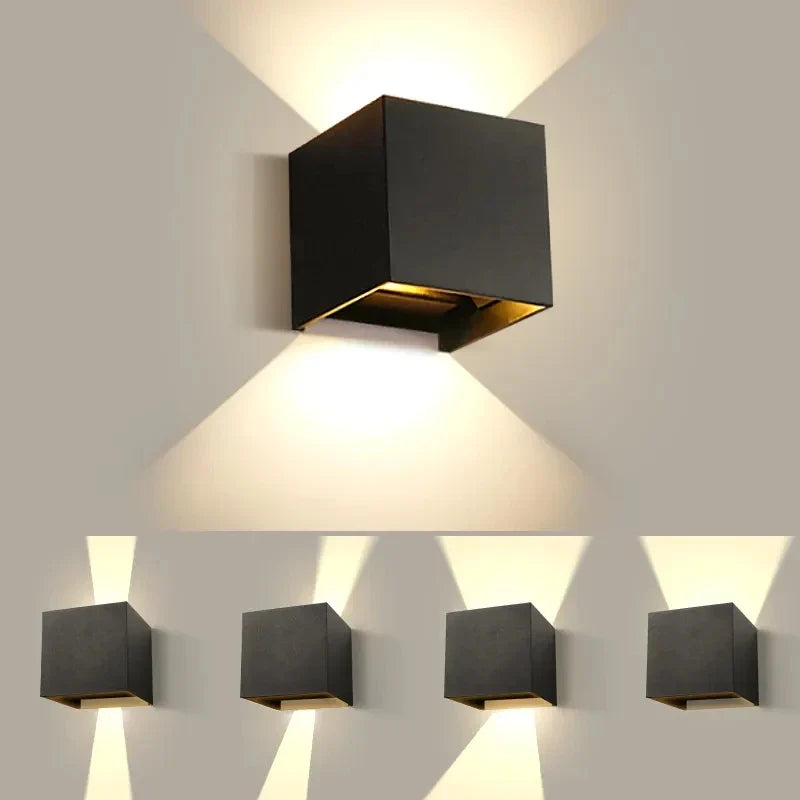 Black LED Wall Light For Indoor and Outdoor Use