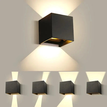 Black LED Wall Light For Indoor and Outdoor Use