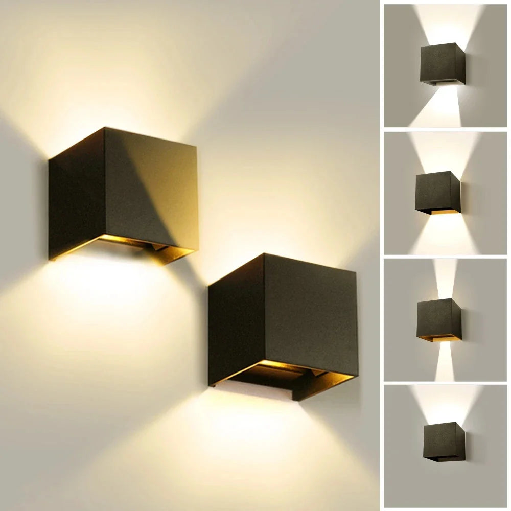 Black LED Wall Light For Indoor and Outdoor Use