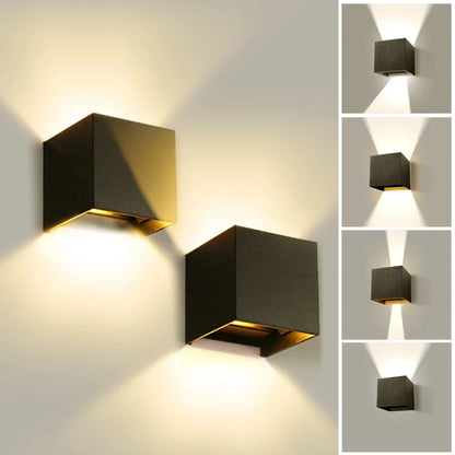 Black LED Wall Light For Indoor and Outdoor Use