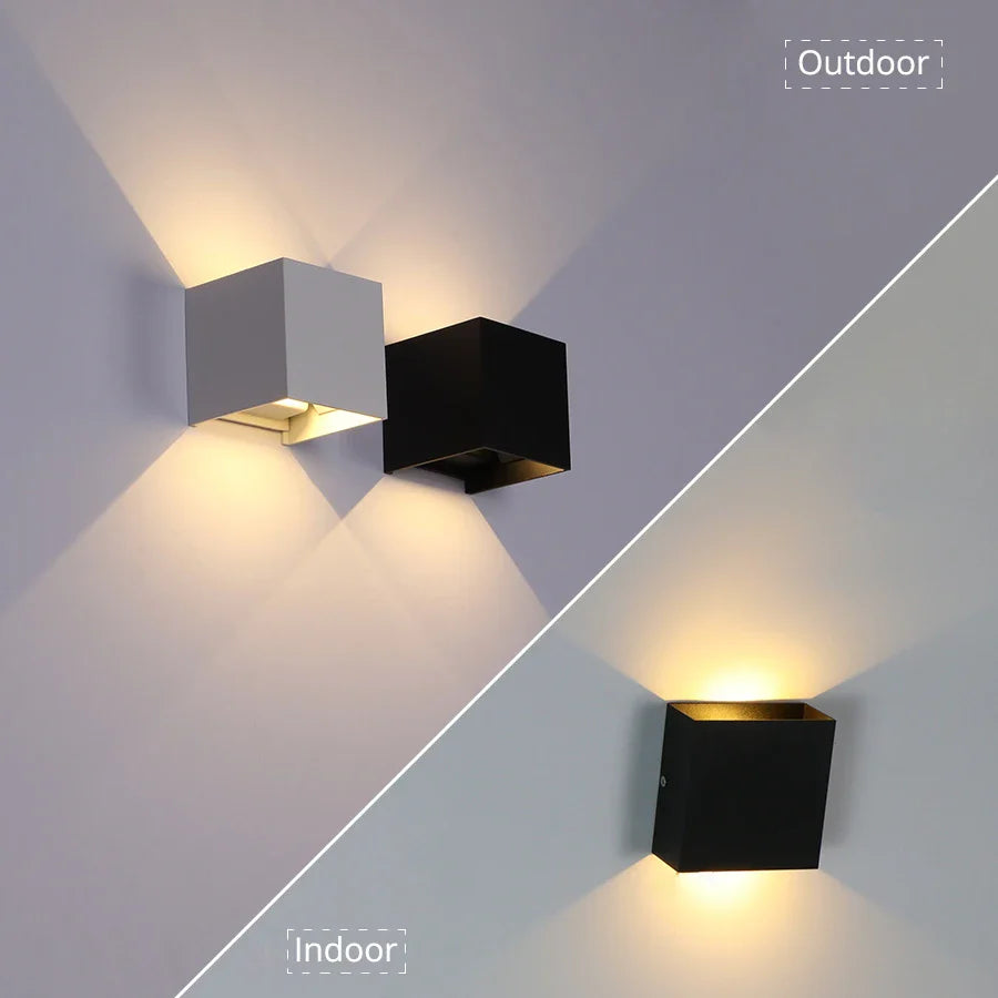 Black LED Wall Light For Indoor and Outdoor Use