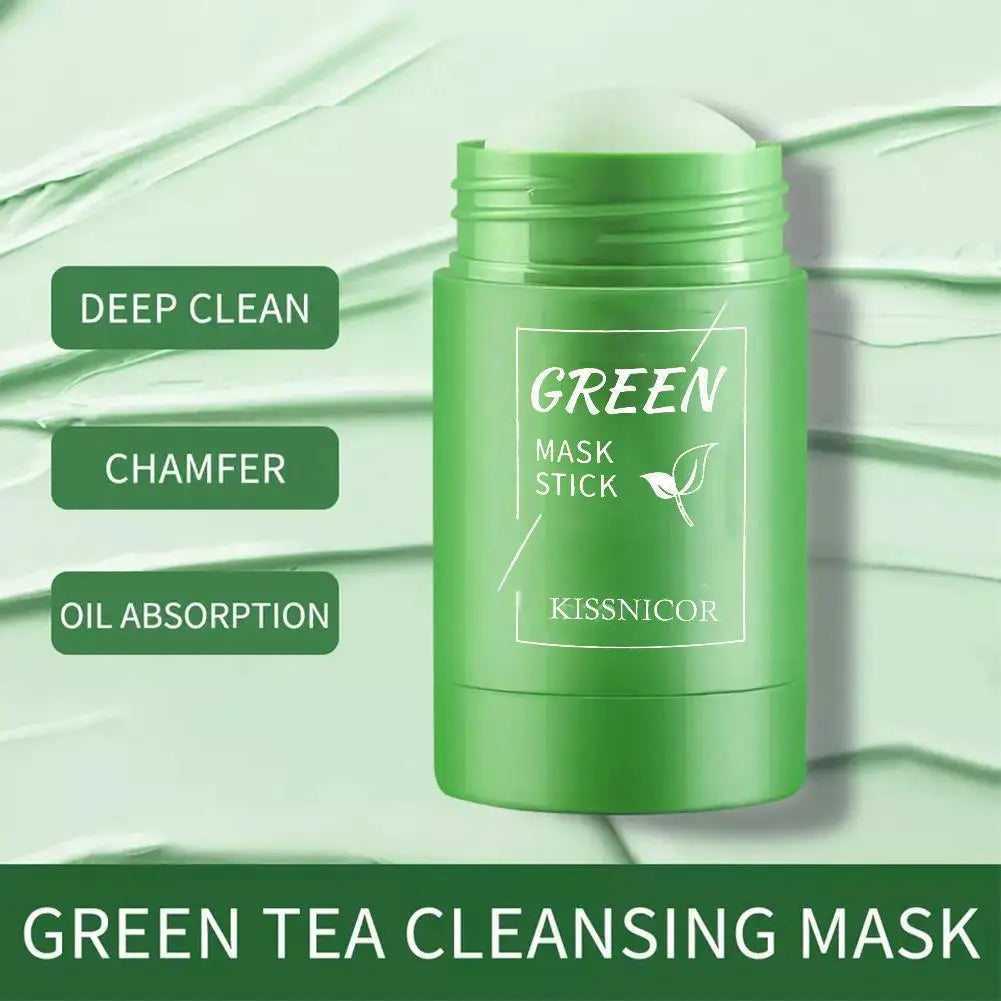 Face Clean Mask Green Tea Cleansing Stick Mask Shrink pores Deep Blackhead Remover facial Cleansing Moisturizing Mask